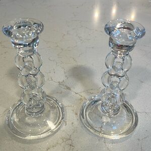 Vintage Glass Candle Holders